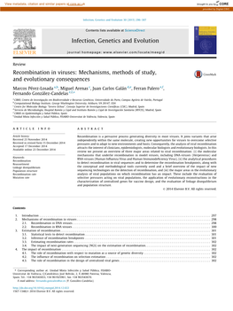 Recombination in Viruses: Mechanisms, Methods of Study, and Evolutionary Consequences