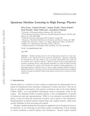 Quantum Machine Learning in High Energy Physics