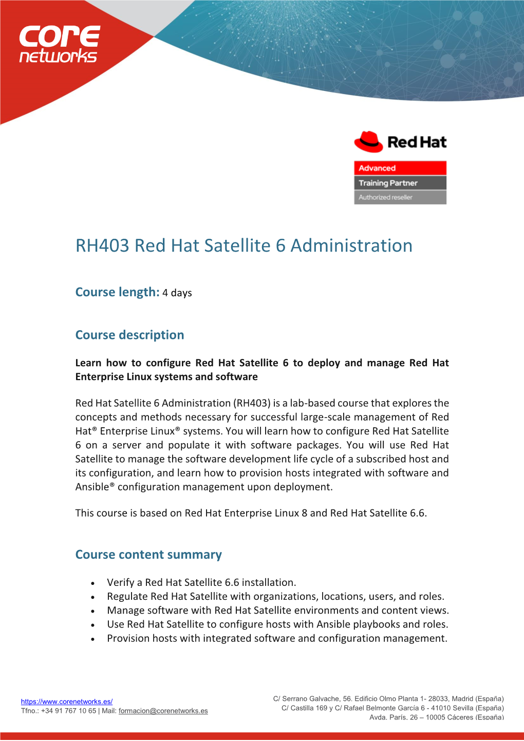 RH403 Red Hat Satellite 6 Administration