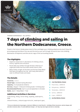 7 Days of Climbing and Sailing in the Northern Dodecanese, Greece