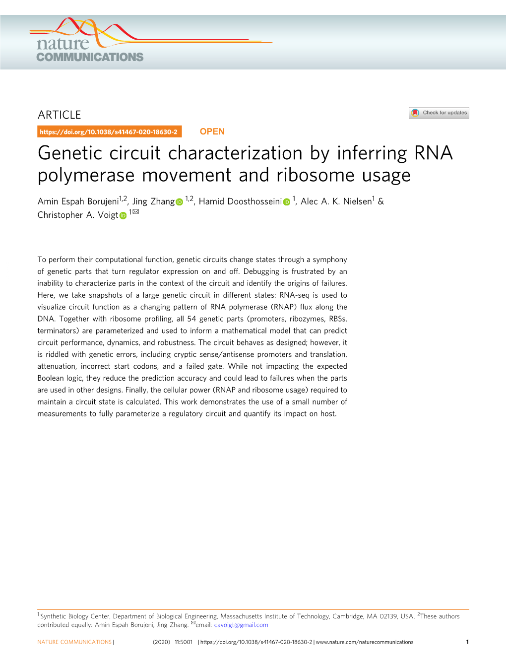 Genetic Circuit Characterization by Inferring RNA Polymerase Movement and Ribosome Usage