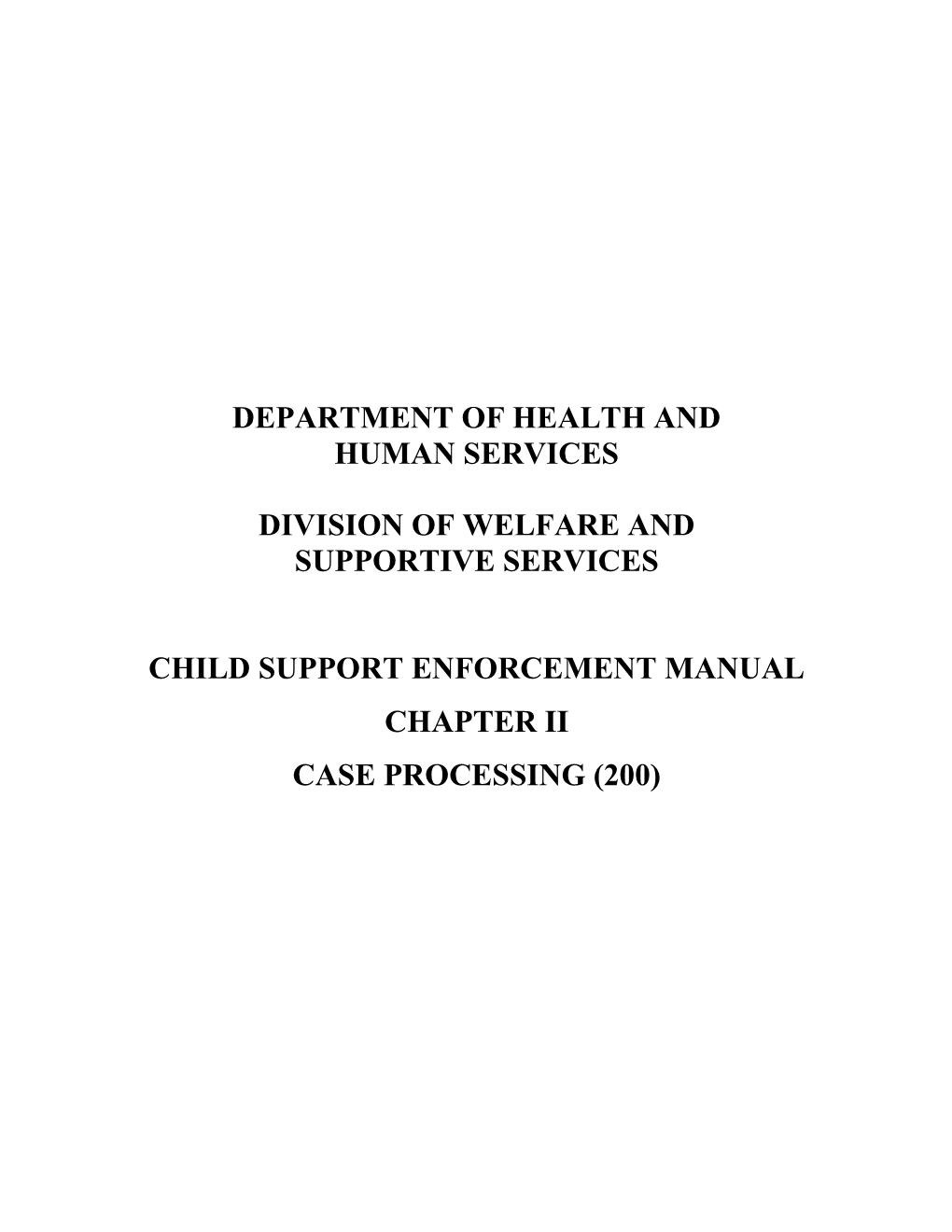 Department of Health and Human Services