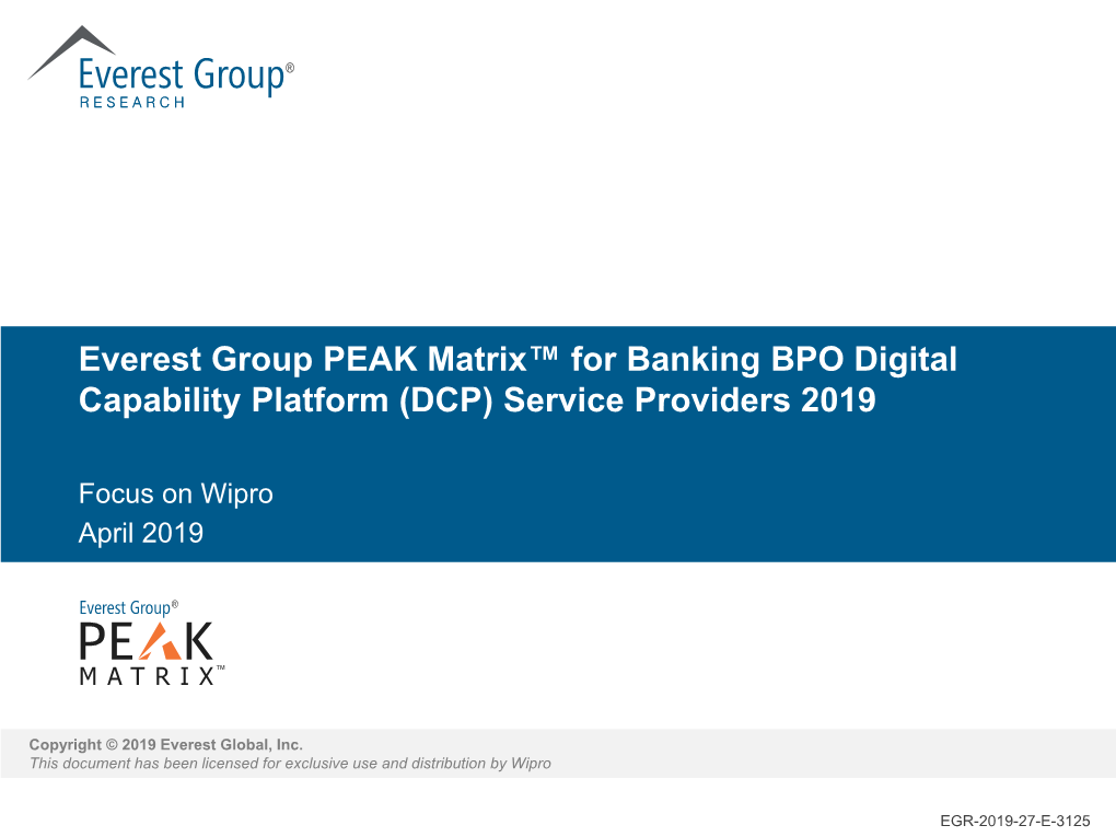 Everest Group Banking BPO DCP 2019