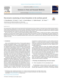 Non-Invasive Monitoring of Stress Biomarkers in the Newborn Period T ∗ ∗∗ C