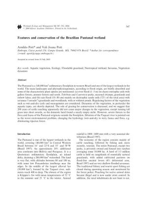 Features and Conservation of the Brazilian Pantanal Wetland
