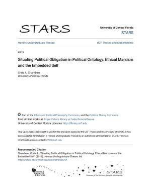 Situating Political Obligation in Political Ontology: Ethical Marxism and the Embedded Self