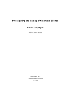 Investigating the Making of Cinematic Silence