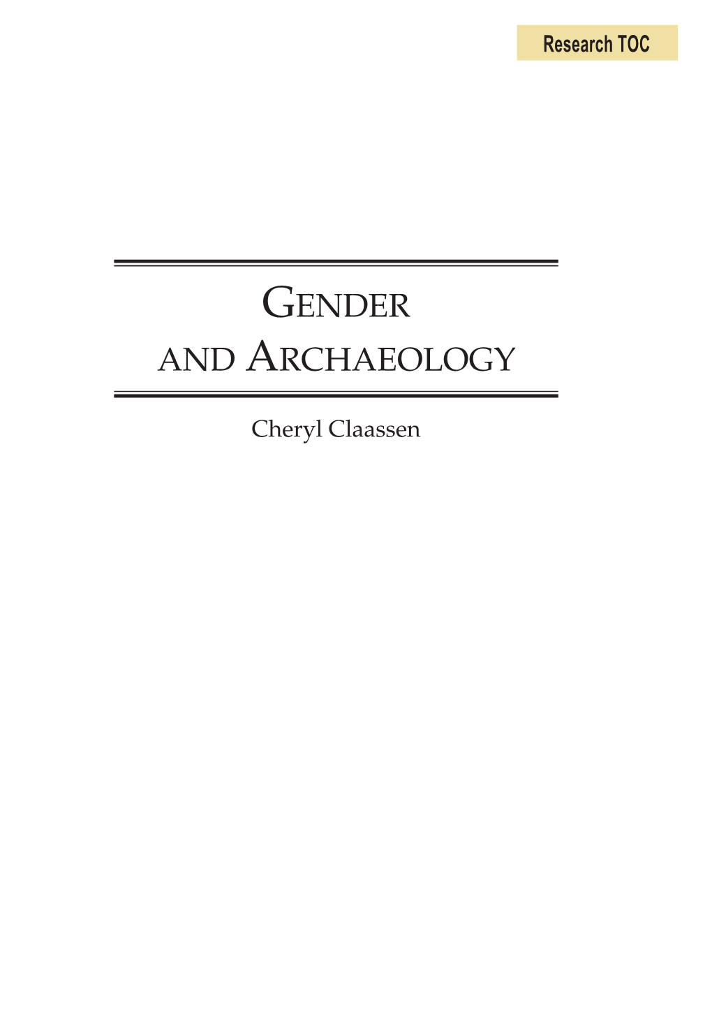 Gender and Archaeology