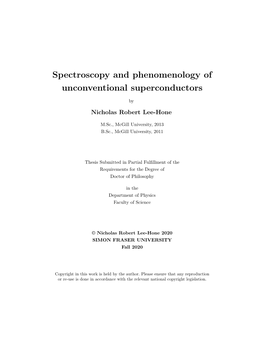 Spectroscopy and Phenomenology of Unconventional Superconductors