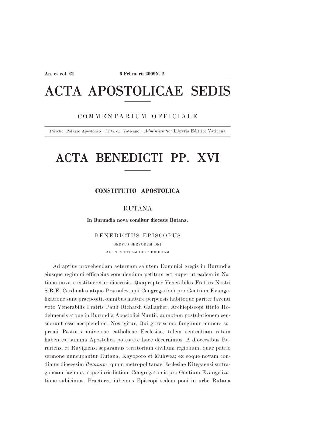 Acta Apostolicae Sedis