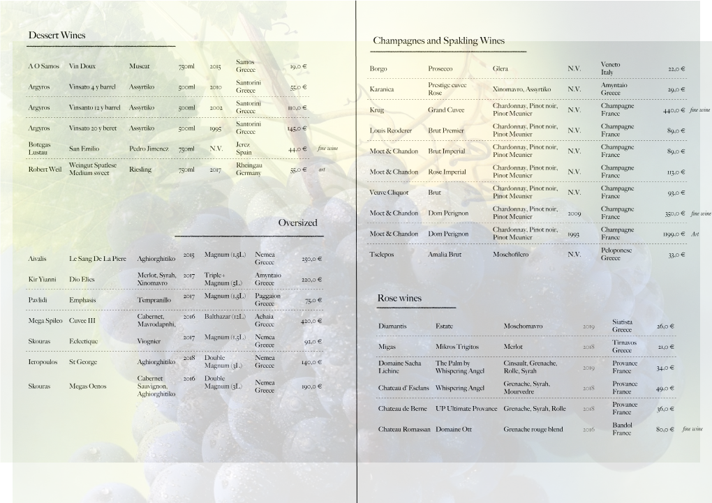 Wine List 2020