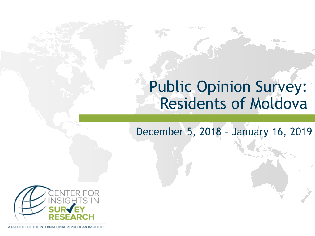 Public Opinion Survey: Residents of Moldova