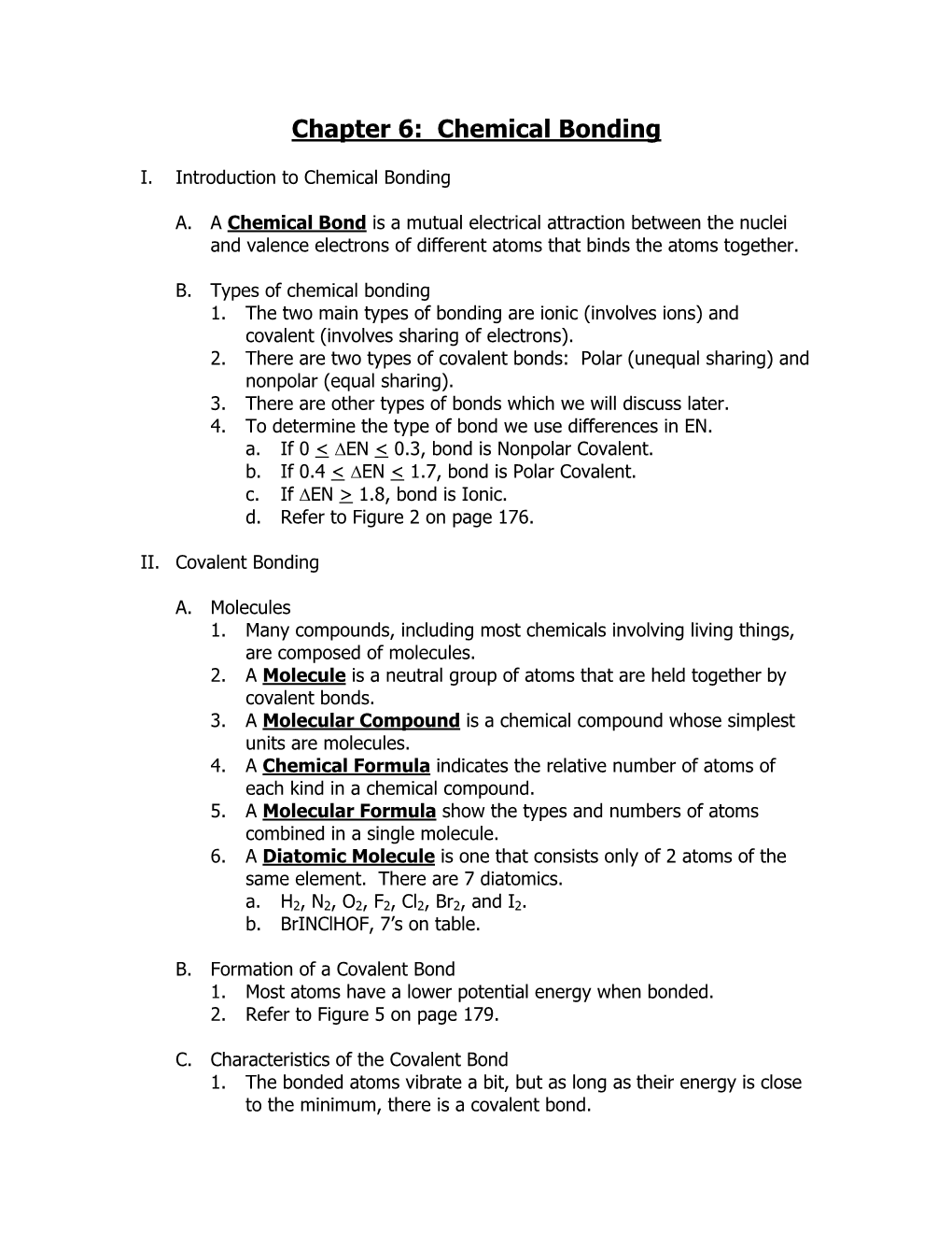 Chapter 6: Chemical Bonding