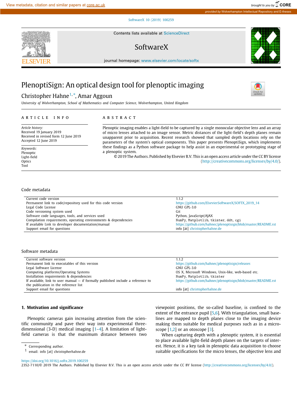 An Optical Design Tool for Plenoptic Imaging