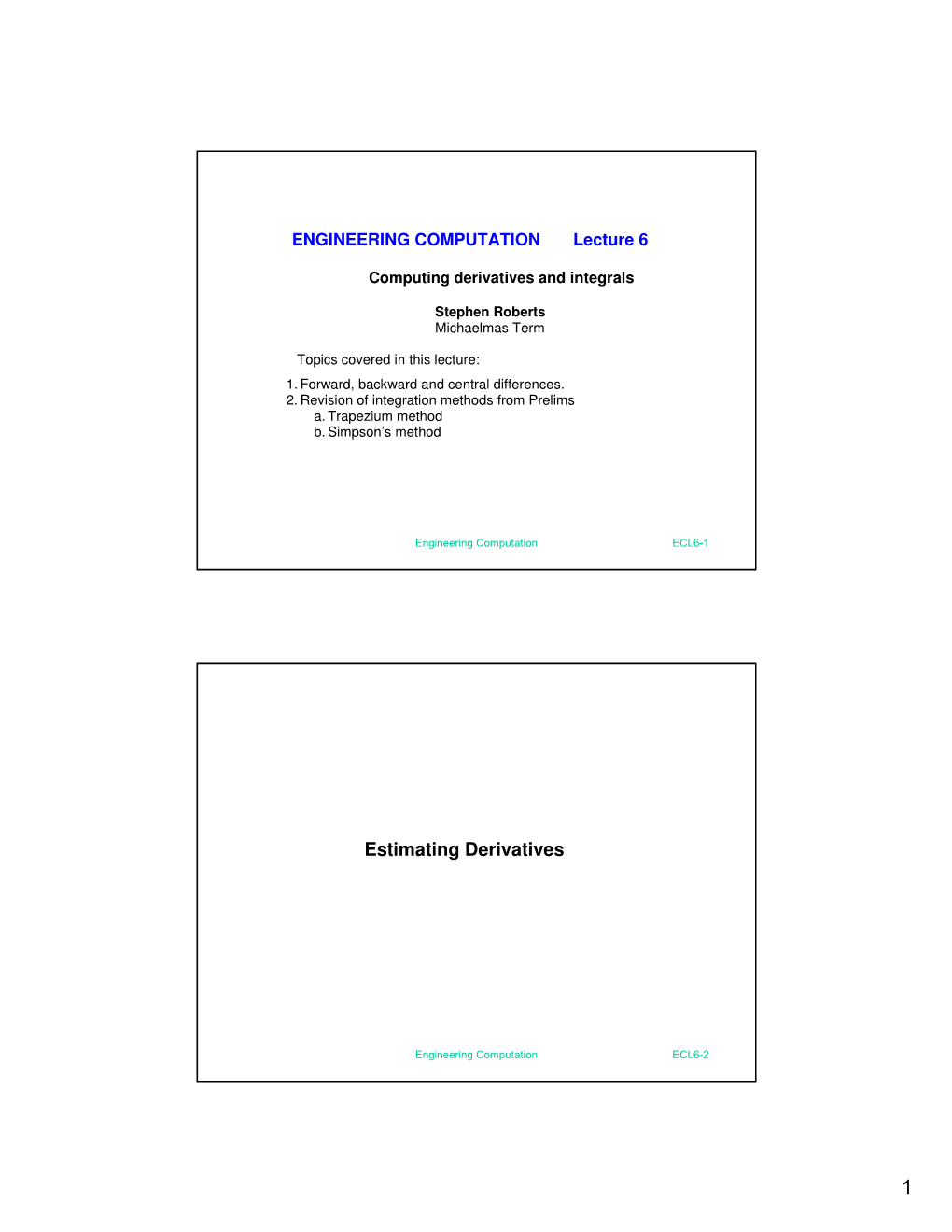 Estimating Derivatives