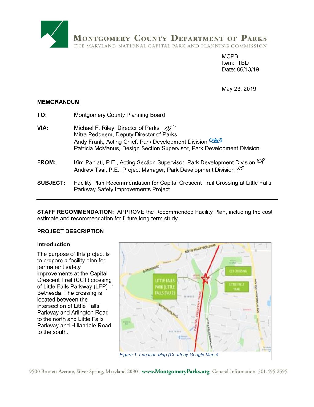 Capital Crescent Trail Little Falls Parkway Facility Plan