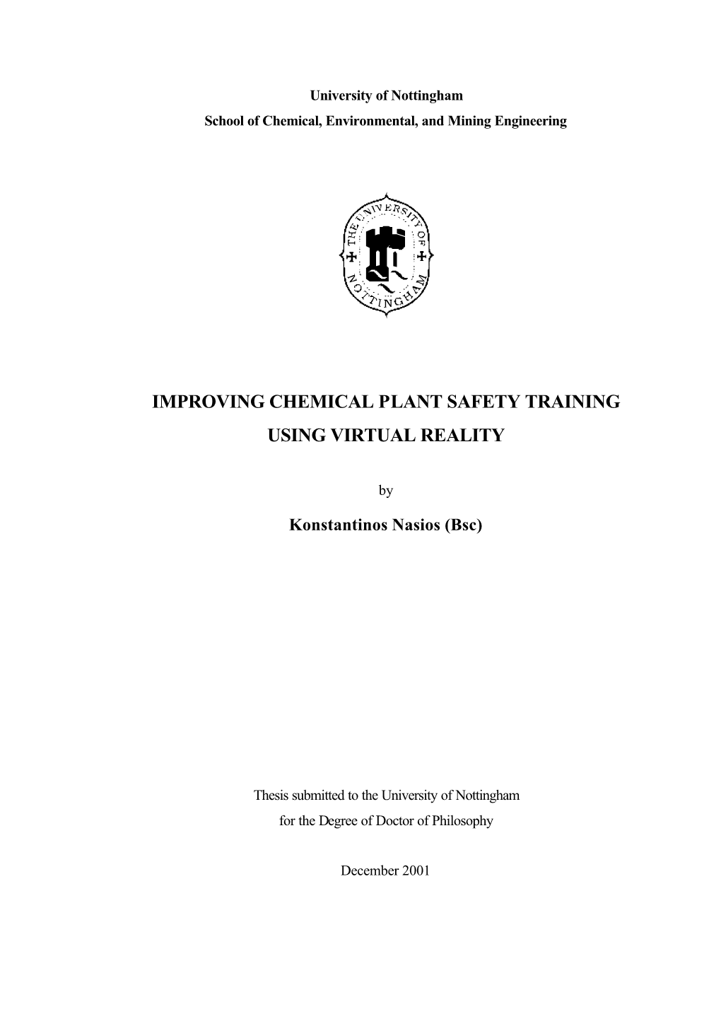 Improving Chemical Plant Safety Training Using Virtual Reality