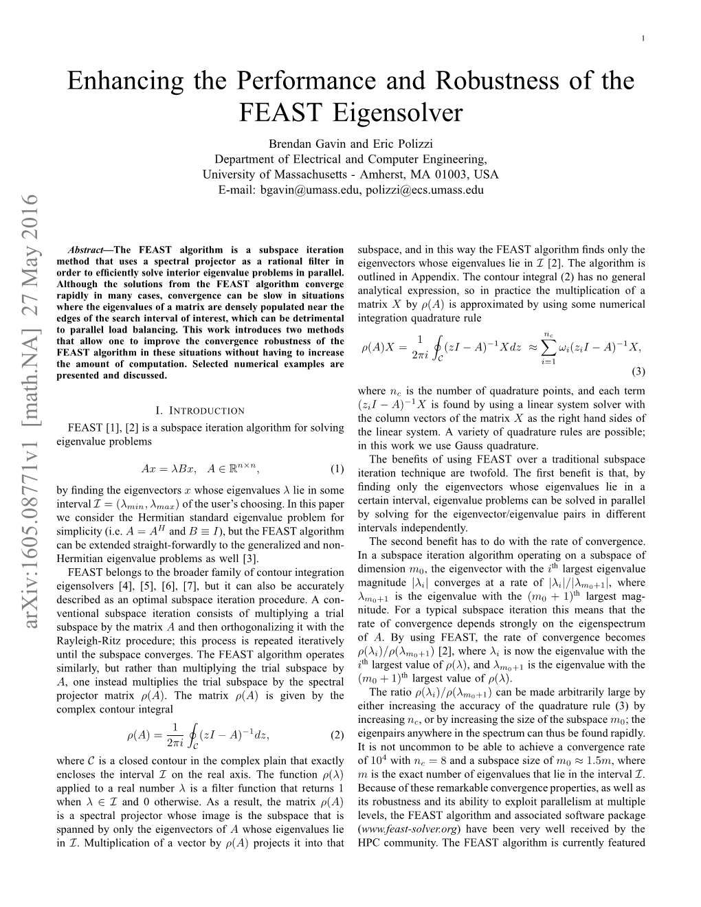 Enhancing the Performance and Robustness of the FEAST Eigensolver