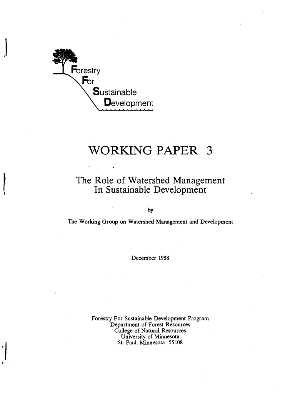 FFSD Working Paper 3