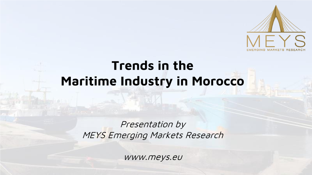 Trends in the Maritime Industry in Morocco