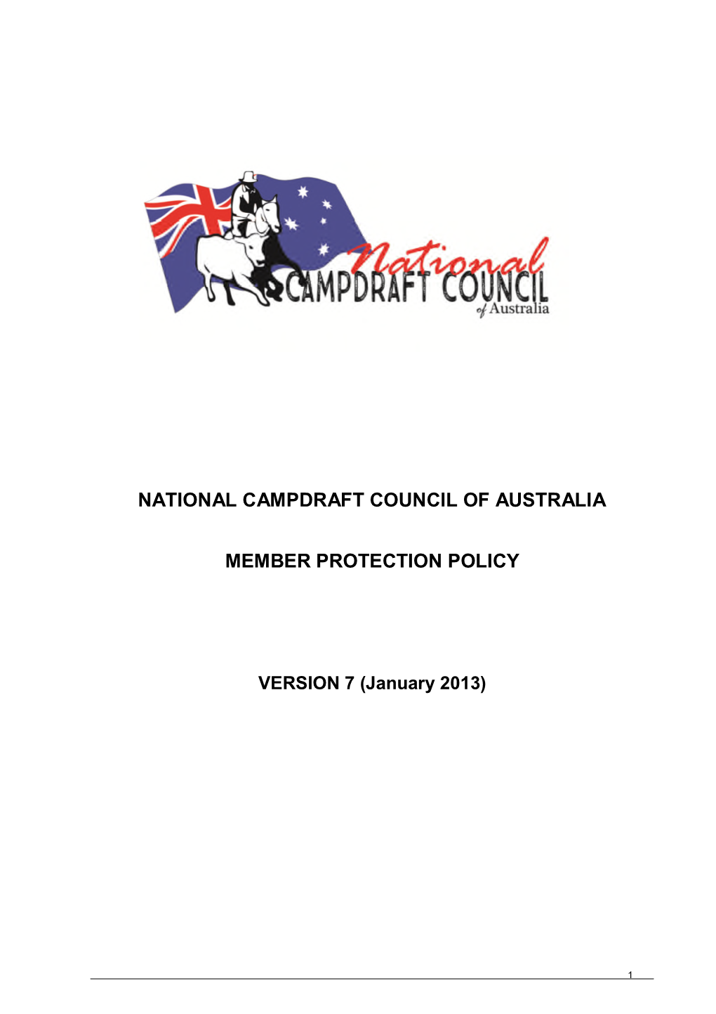 National Campdraft Council of Australia Member Protection Policy