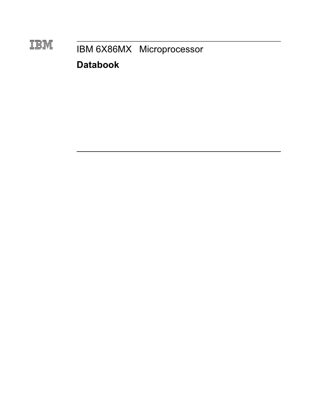 IBM 6X86mx Microprocessor Databook Introduction