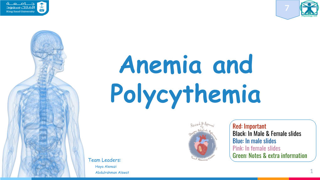 Anemia and Polycythemia