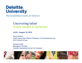 Uncovering Talent a New Model of Inclusion