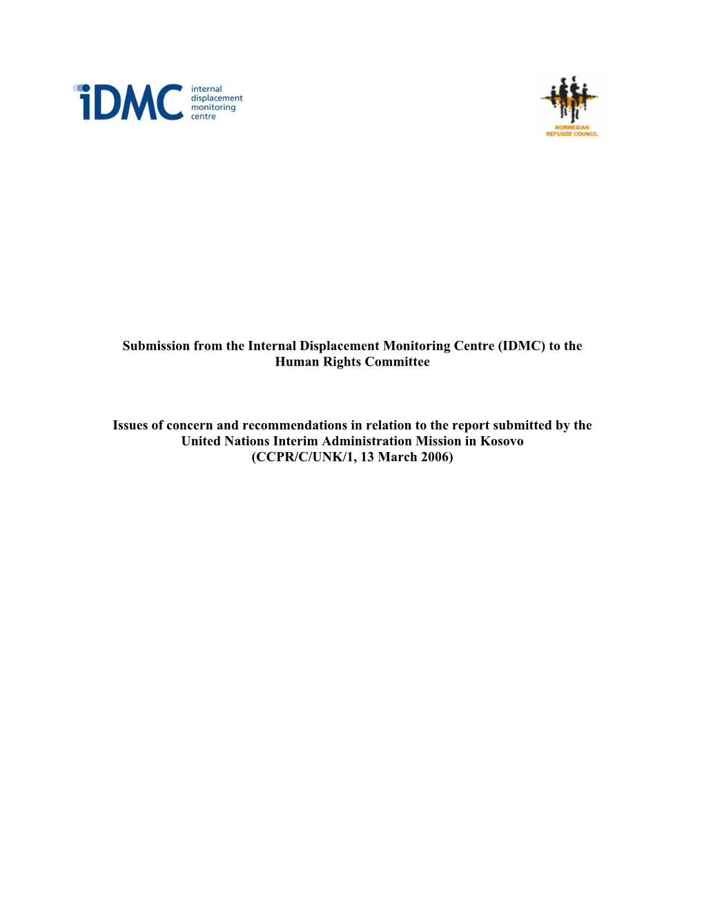 IDMC) to the Human Rights Committee
