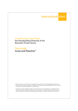 Israel and Palestine Case Study