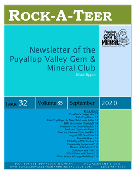 Newsletter of the Puyallup Valley Gem & Mineral Club