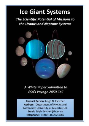 Ice Giant Systems: Scientific Potential of Missions to Uranus and Neptune