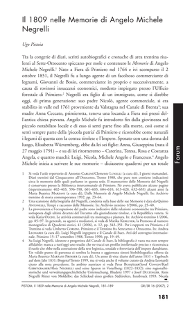 Il 1809 Nelle Memorie Di Angelo Michele Negrelli