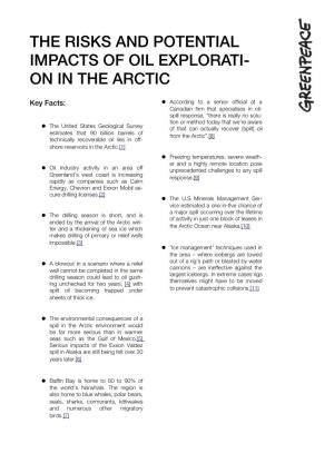 The Risks and Potential Impacts of Oil Explorati- on in the Arctic