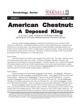American Chestnut:Chestnut: AA Deposeddeposed Kingking by Dr