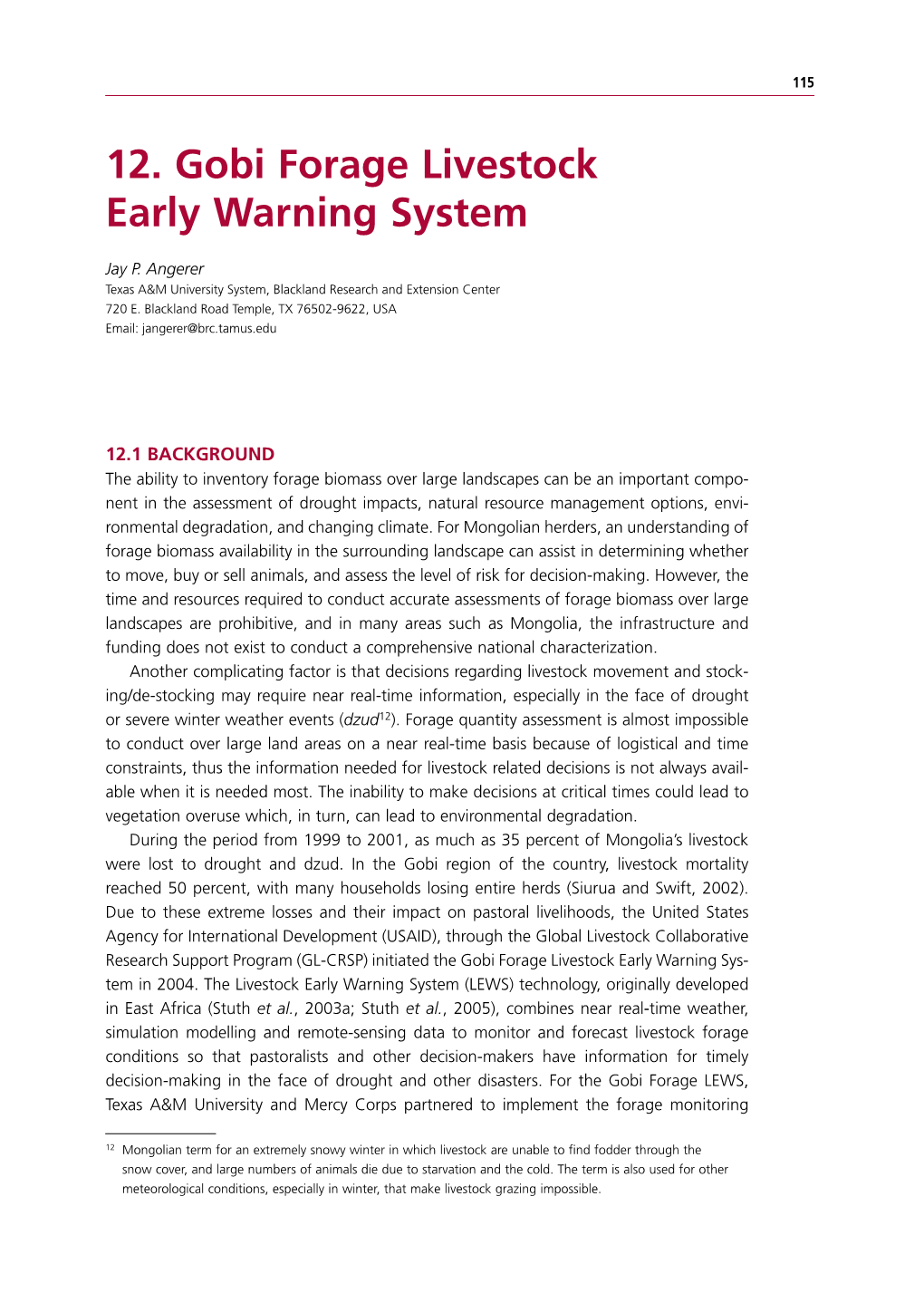 12. Gobi Forage Livestock Early Warning System