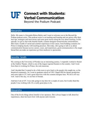 Connect with Students: Verbal Communication Transcript.Pdf