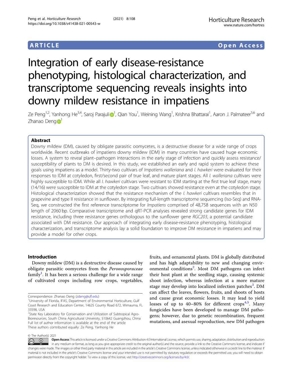 Integration of Early Disease-Resistance Phenotyping