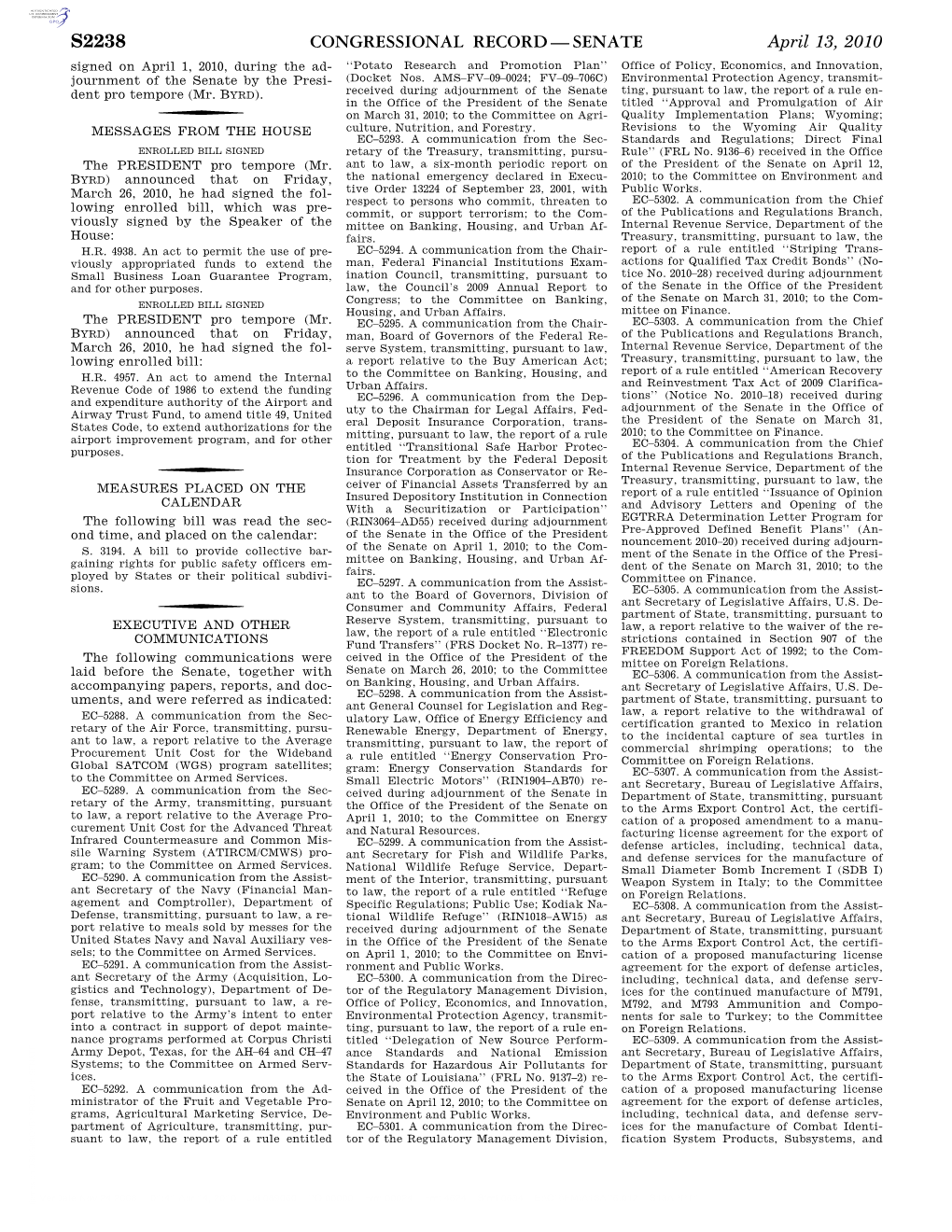 Congressional Record—Senate S2238