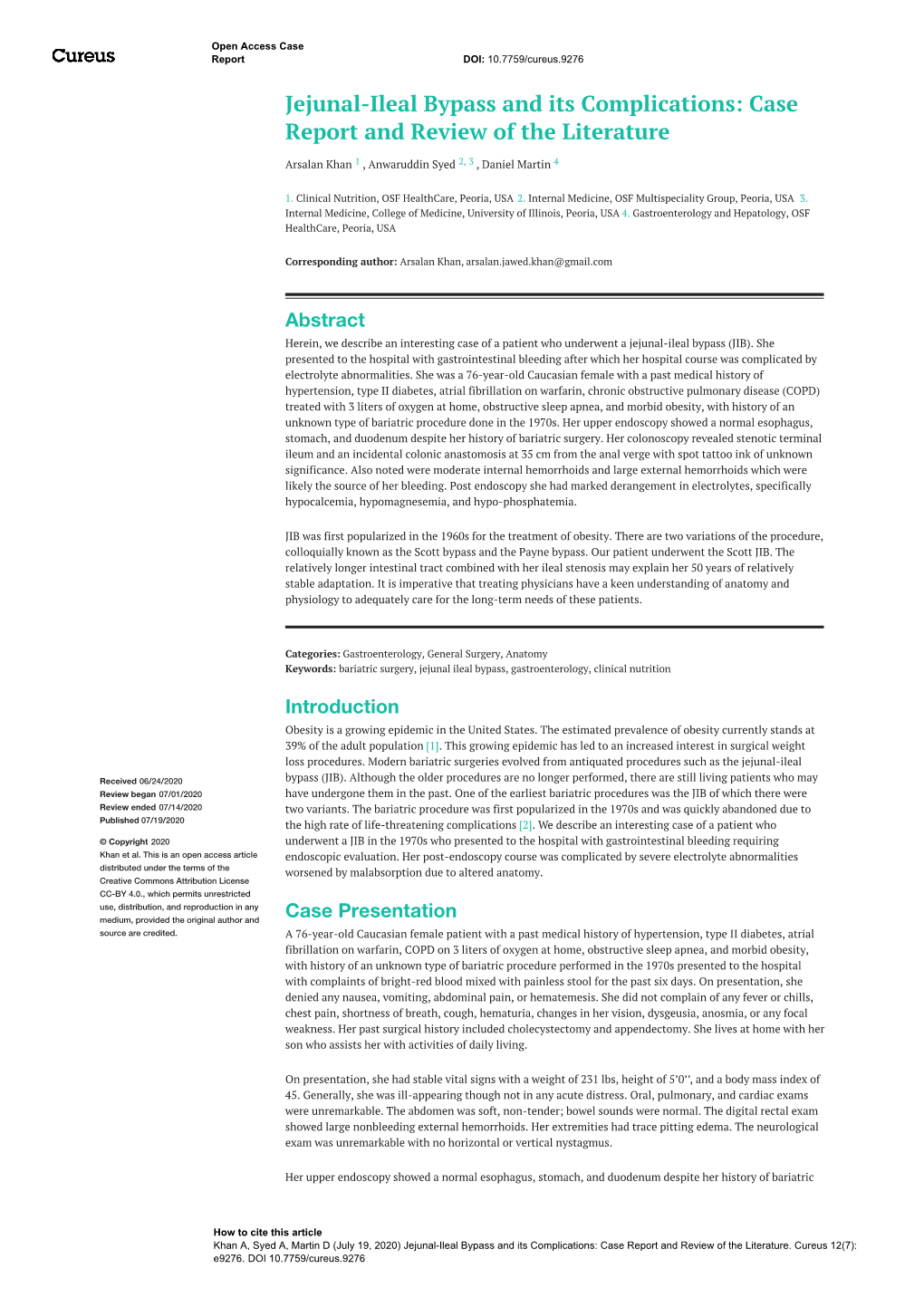 Jejunal-Ileal Bypass and Its Complications: Case Report and Review of the Literature