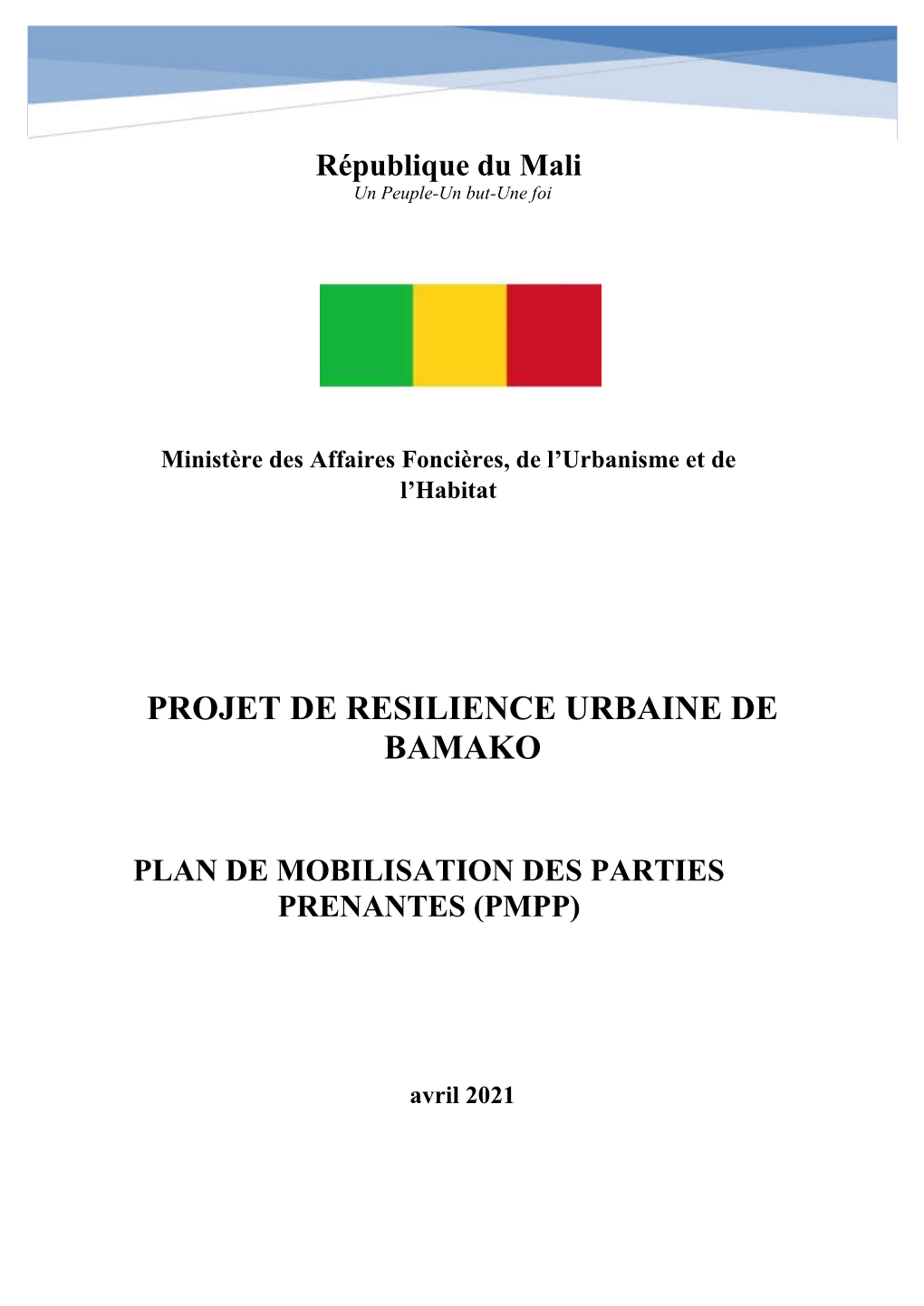 Pmpp Du Projet De Resilience Urbaine De Bamako
