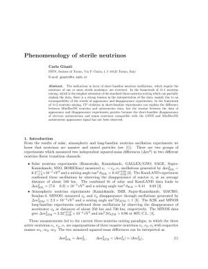 Phenomenology of Sterile Neutrinos