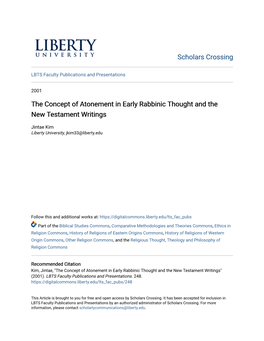 The Concept of Atonement in Early Rabbinic Thought and the New Testament Writings