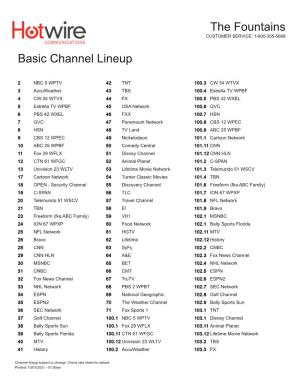 Basic Channel Lineup