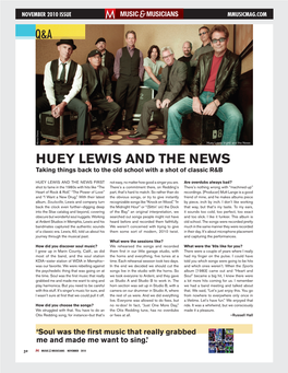 HUEY LEWIS and the NEWS Taking Things Back to the Old School with a Shot of Classic R&B