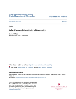 Proposed Constitutional Convention