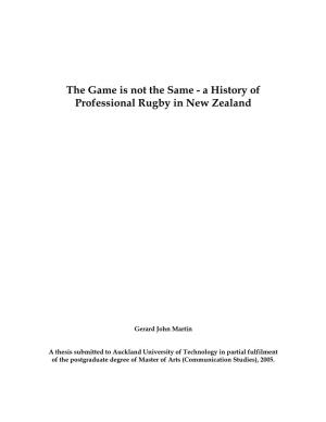 How Has the Professionalisation and Commodification of New Zealand