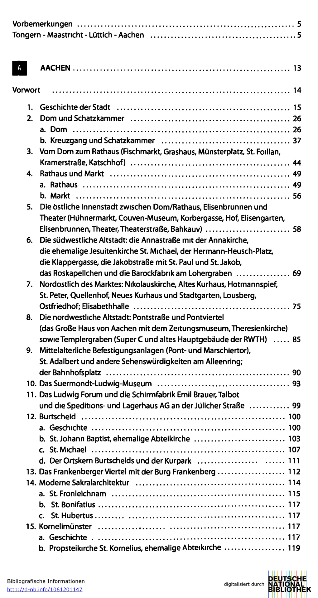 Vorbemerkungen 5 Tongern - Maastricht - Lüttich - Aachen 5