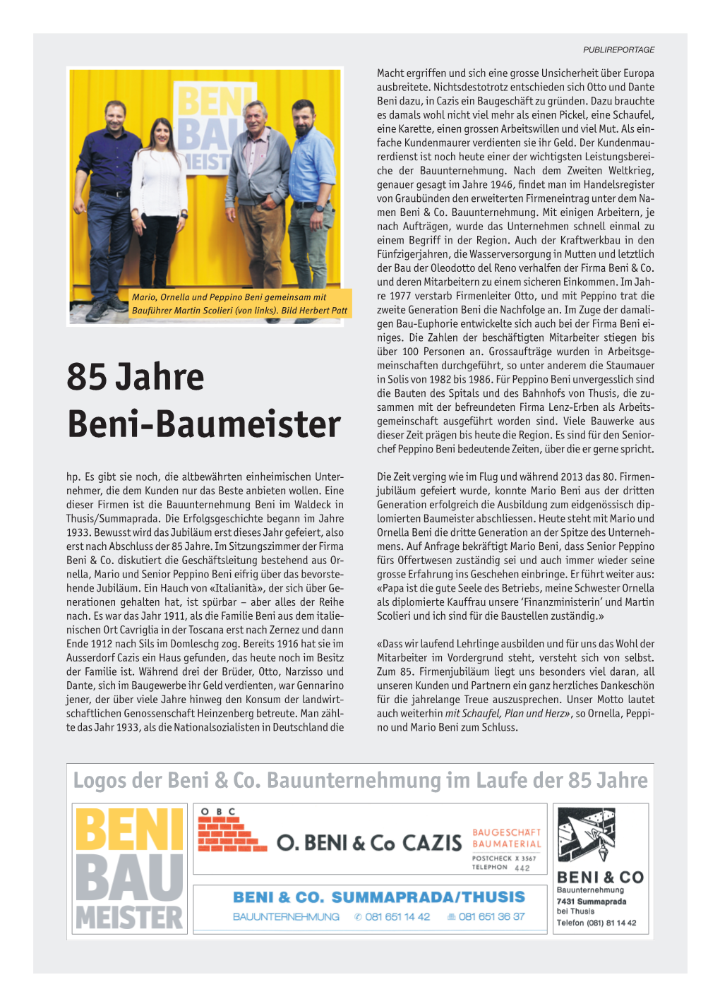 85 Jahre Beni-Baumeister