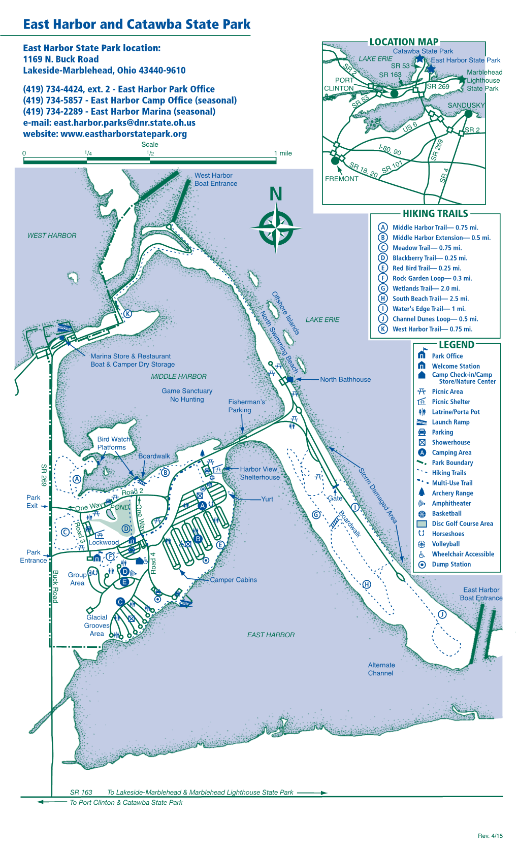 East Harbor And Catawba State Park Location Map East Harbor State Park Location Catawba State Park 1169 N 